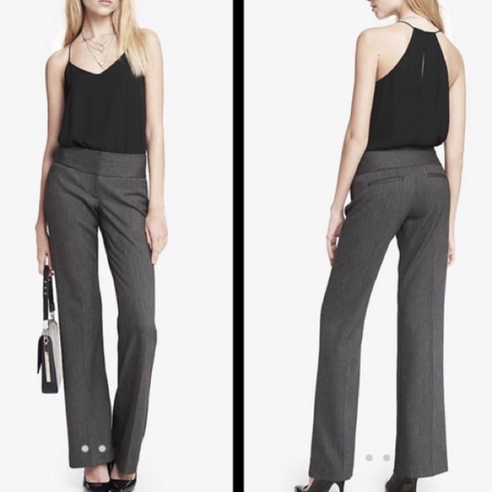 charcoal gray express editor pants trousers